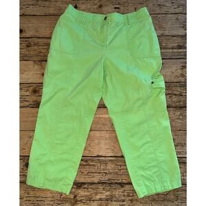 Chicos Women’s Size 0 Neon Green Cargo Pants NWOT